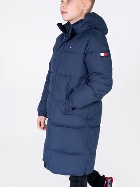 Tommy Hilfiger (NWT) Duck down kids navy blue long down jacket parka 💜